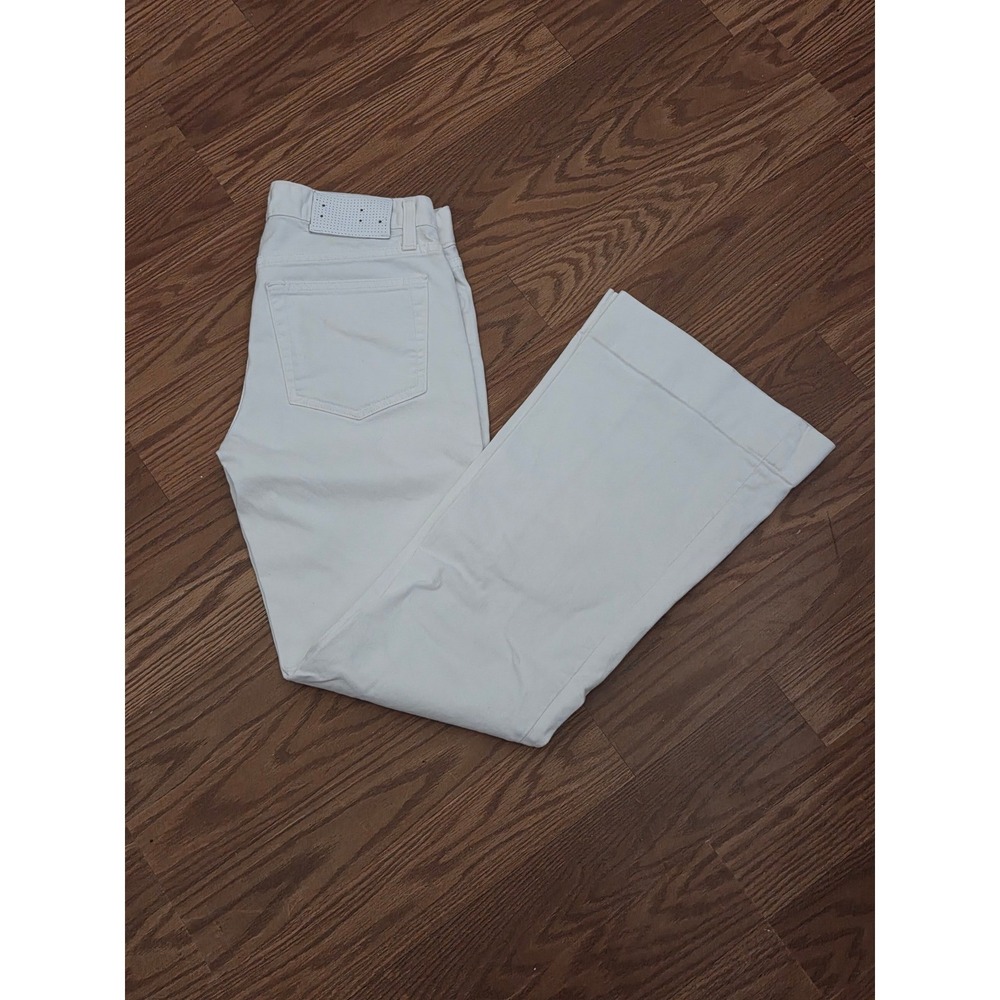 Ralph Lauren Collection White Wide Leg Flare Denim Jeans Size 27 Made in USA